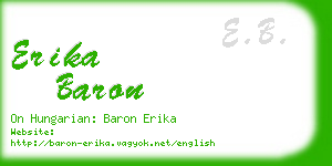 erika baron business card